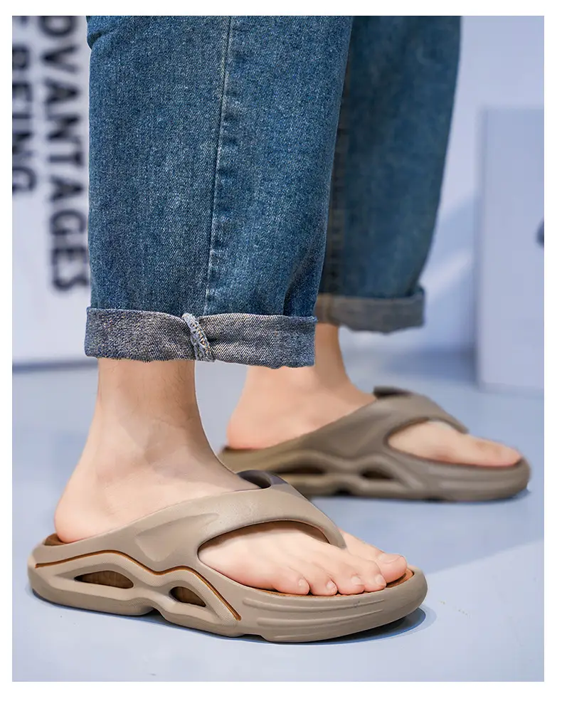 Vietnam Flip-Flops Men Sandals Orange Black Lightweight Beach Shoes — feature 11