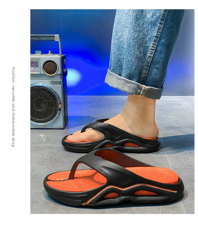 Vietnam Flip-Flops Men Sandals Orange Black Lightweight Beach Shoes — feature 14