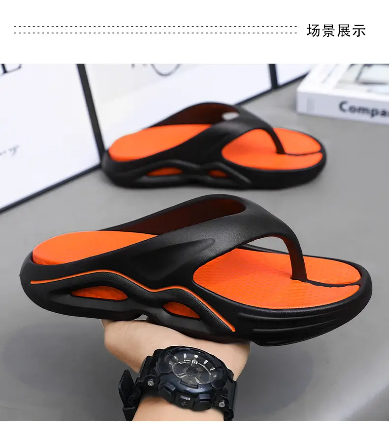 Vietnam Flip-Flops Men Sandals Orange Black Lightweight Beach Shoes — feature 15