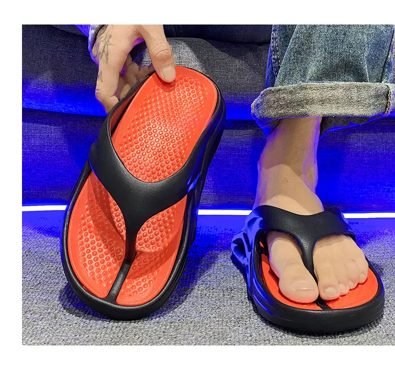 Vietnam Flip-Flops Men Sandals Orange Black Lightweight Beach Shoes — feature 17