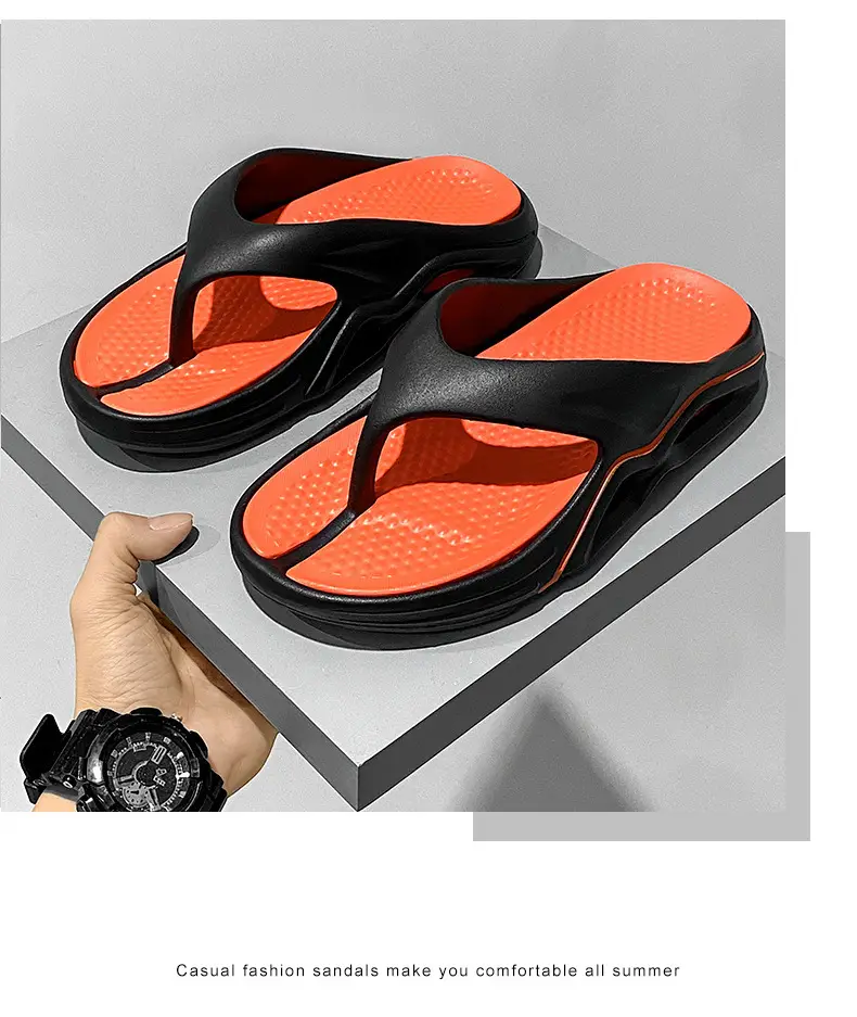 Vietnam Flip-Flops Men Sandals Orange Black Lightweight Beach Shoes — feature 18