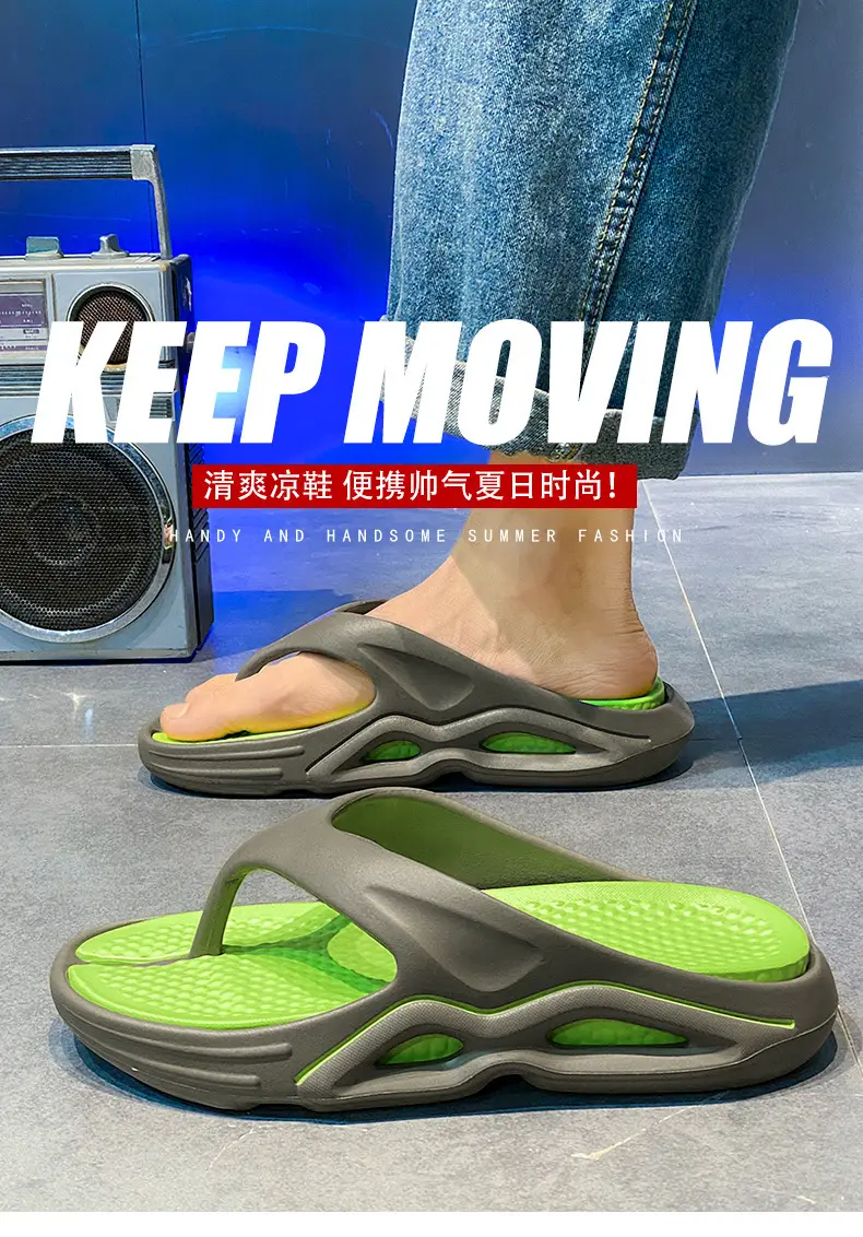 Vietnam Flip-Flops Men Sandals Orange Black Lightweight Beach Shoes — feature 3