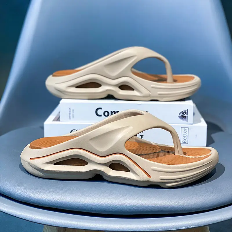 Vietnam Flip-Flops Men Sandals Orange Black Lightweight Beach Shoes