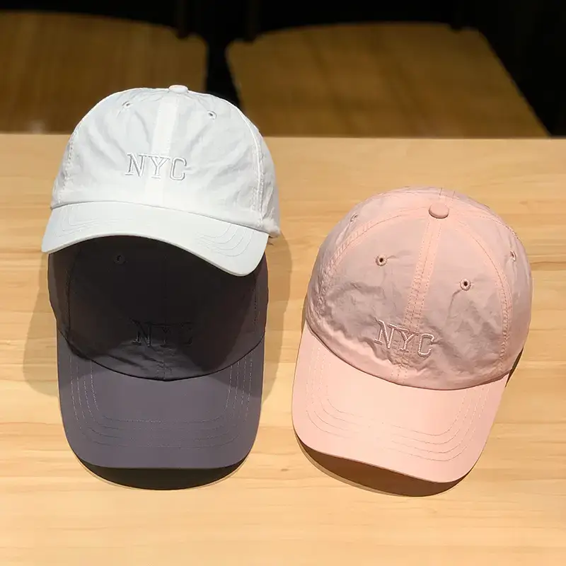 Women's Korean Embroidered Baseball Cap White Pink - Image 18