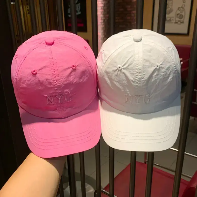 Women's Korean Embroidered Baseball Cap White Pink — feature 11