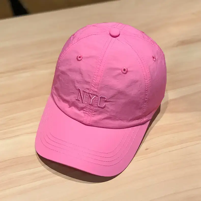 Women's Korean Embroidered Baseball Cap White Pink — feature 25