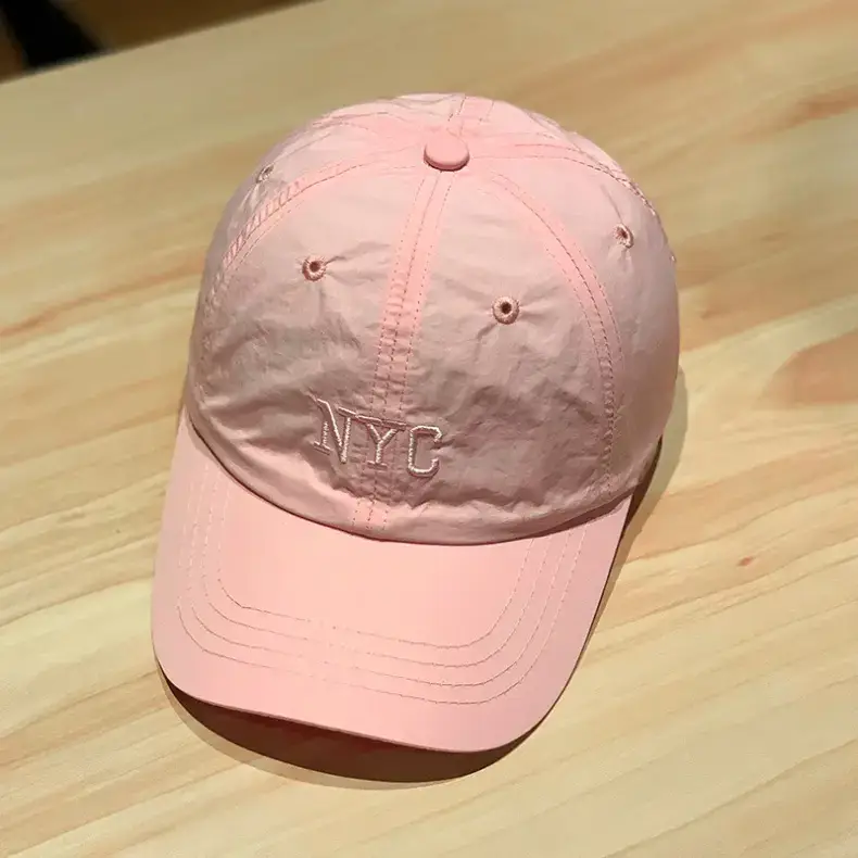 Women's Korean Embroidered Baseball Cap White Pink — feature 29