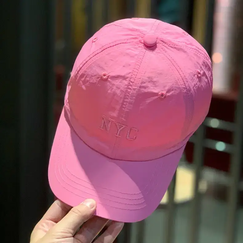 Women's Korean Embroidered Baseball Cap White Pink — feature 9