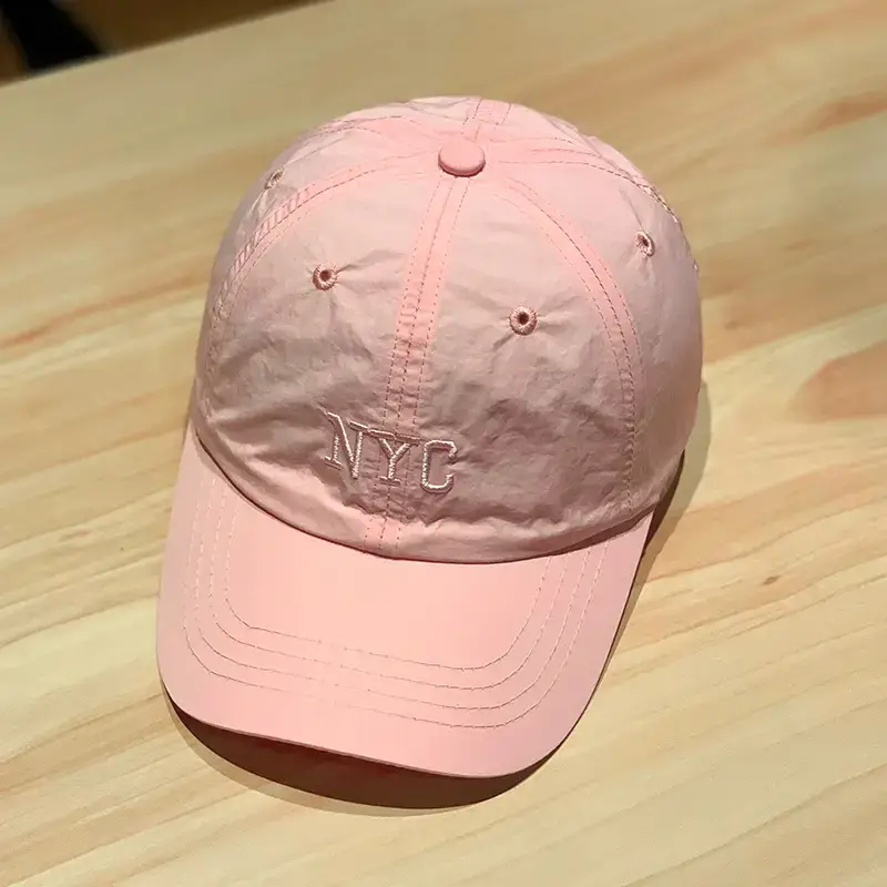 Women's Korean Embroidered Baseball Cap White Pink - Image 4