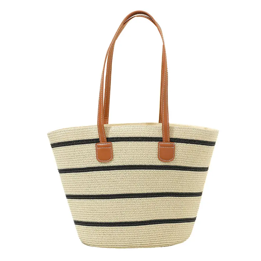 Women Straw Tote Bag Large Capacity Summer Seaside - Image 8