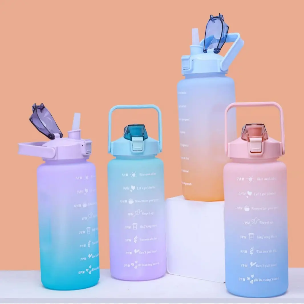 Super Capacity Water Cup Women's Summer 2000ml Sports Cup with Straw Scale High Color Value Outdoor Portable Kettle — feature 11