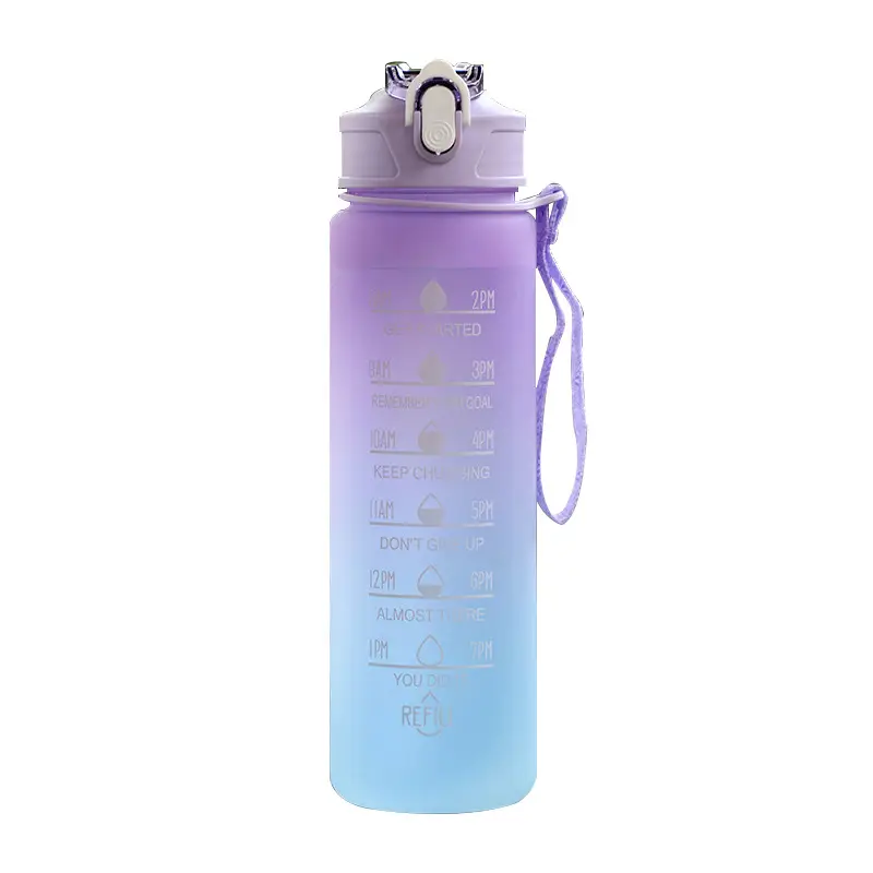 Super Capacity Water Cup Women's Summer 2000ml Sports Cup with Straw Scale High Color Value Outdoor Portable Kettle