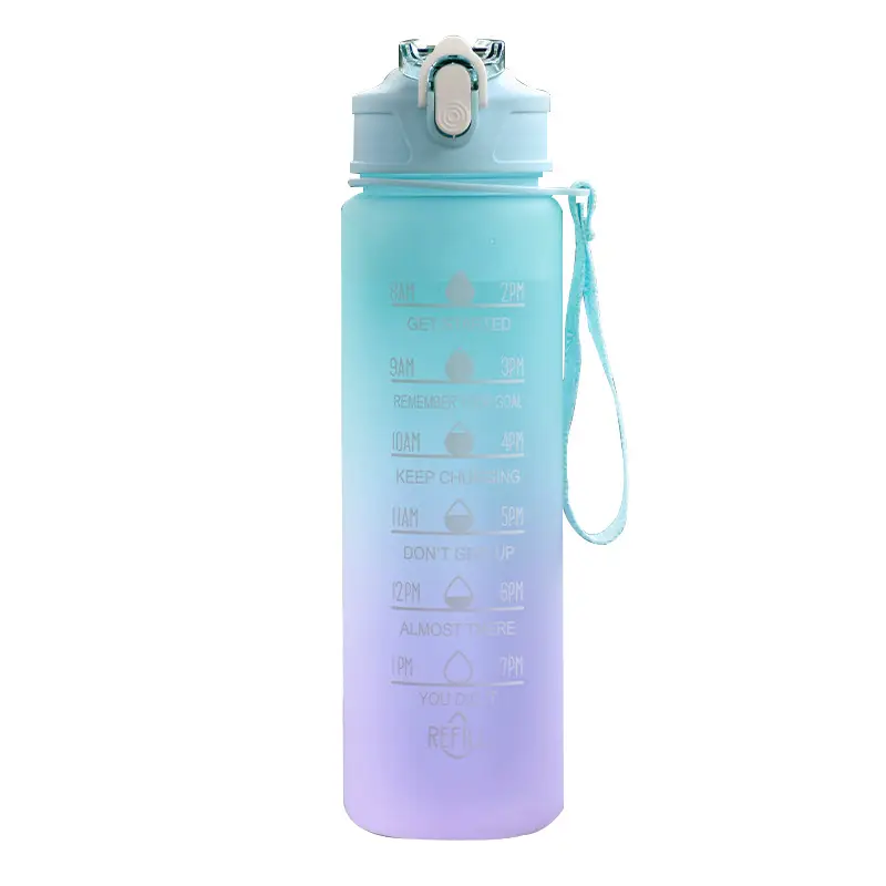 Super Capacity Water Cup Women's Summer 2000ml Sports Cup with Straw Scale High Color Value Outdoor Portable Kettle
