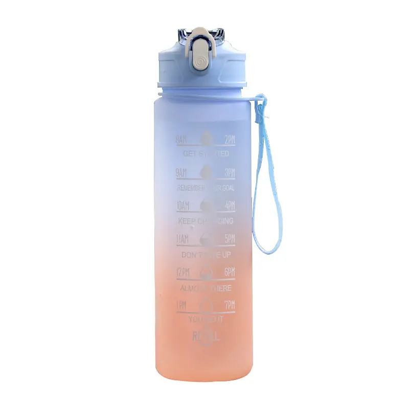 Super Capacity Water Cup Women's Summer 2000ml Sports Cup with Straw Scale High Color Value Outdoor Portable Kettle