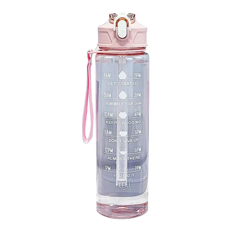Super Capacity Water Cup Women's Summer 2000ml Sports Cup with Straw Scale High Color Value Outdoor Portable Kettle