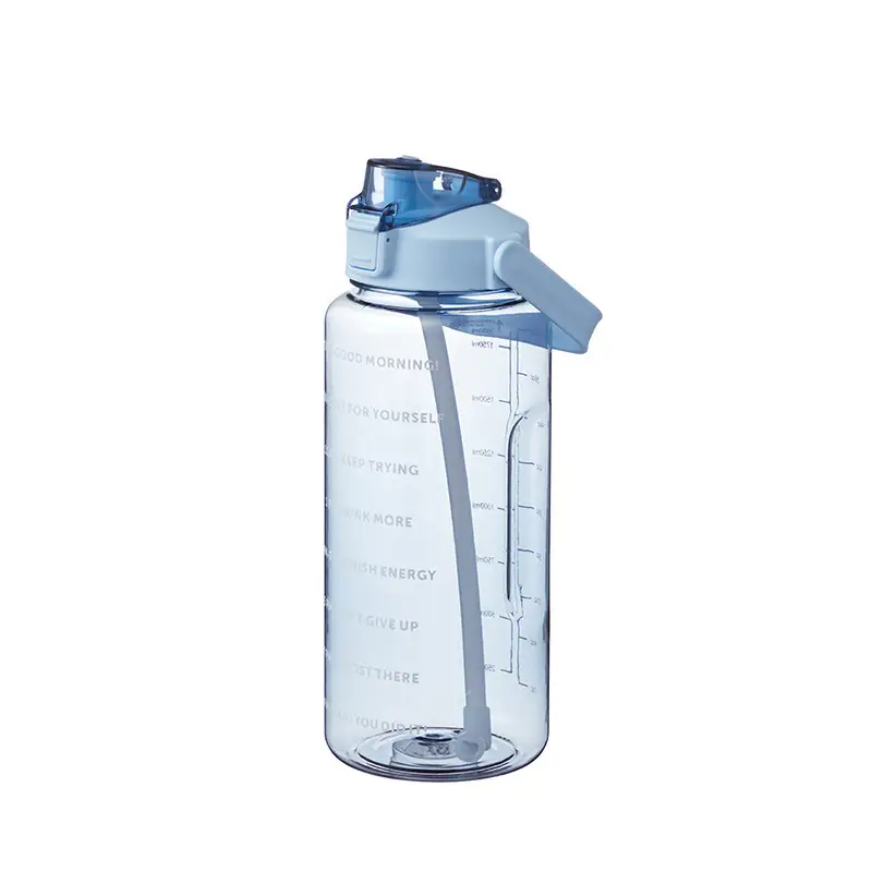 Super Capacity Water Cup Women's Summer 2000ml Sports Cup with Straw Scale High Color Value Outdoor Portable Kettle