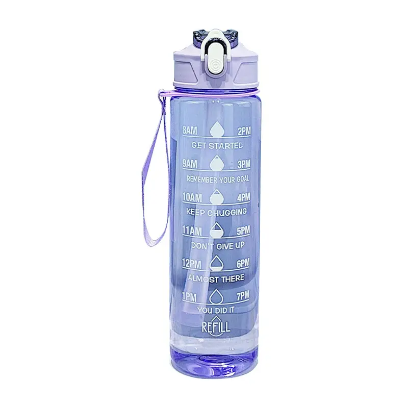 Super Capacity Water Cup Women's Summer 2000ml Sports Cup with Straw Scale High Color Value Outdoor Portable Kettle