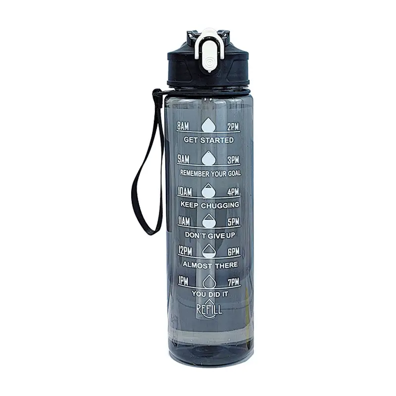 Super Capacity Water Cup Women's Summer 2000ml Sports Cup with Straw Scale High Color Value Outdoor Portable Kettle