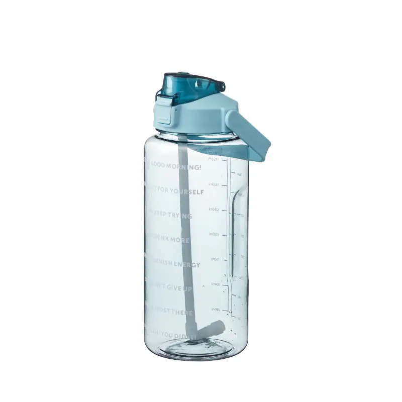 Super Capacity Water Cup Women's Summer 2000ml Sports Cup with Straw Scale High Color Value Outdoor Portable Kettle