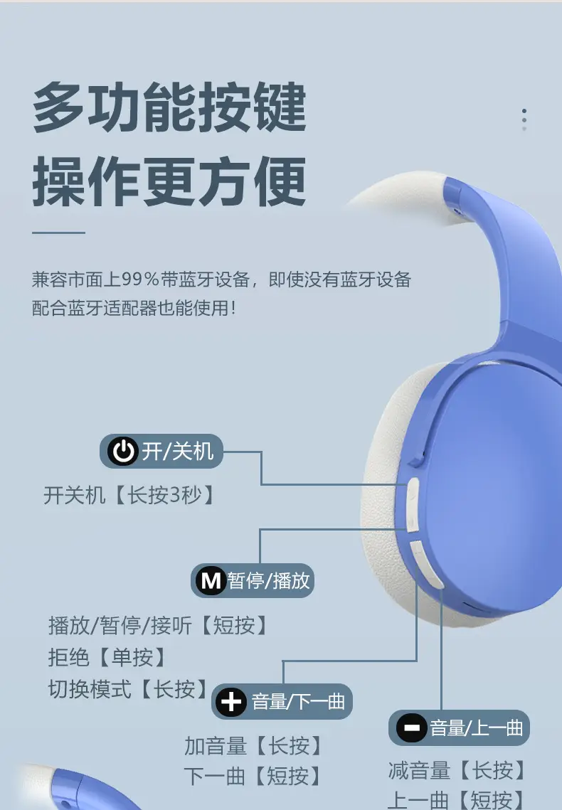 Wireless Bluetooth Headset with Multiple Sound Effects — feature 13
