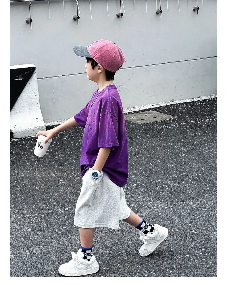 Trendy Boys Short Sleeve Pure Cotton T-Shirt Black — feature 30