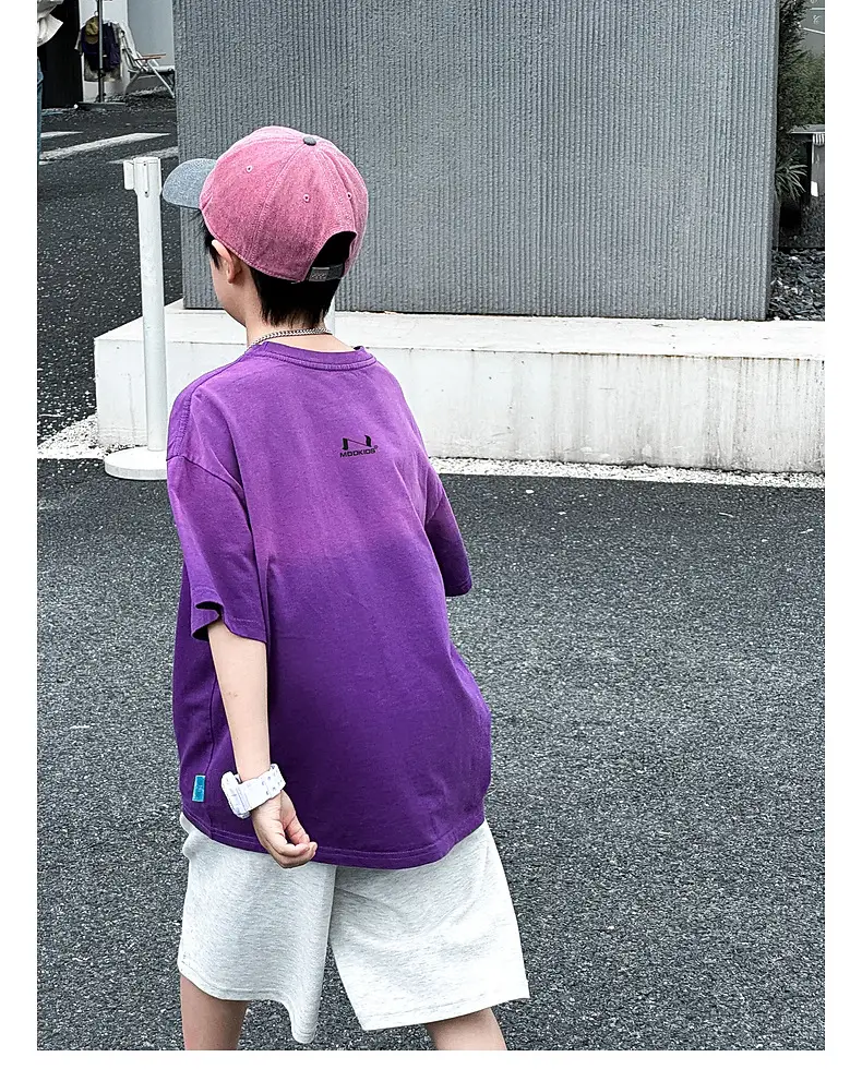 Trendy Boys Short Sleeve Pure Cotton T-Shirt Black — feature 32