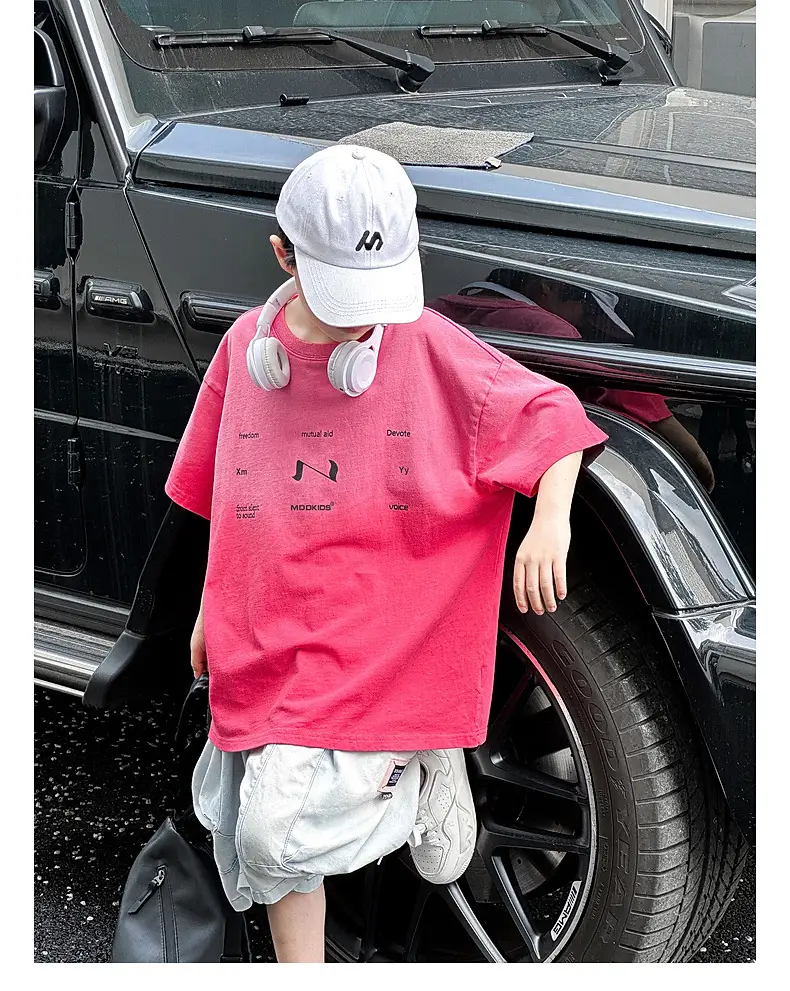 Trendy Boys Short Sleeve Pure Cotton T-Shirt Black — feature 34