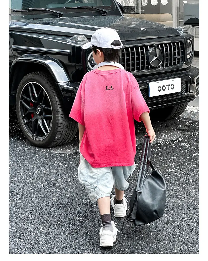 Trendy Boys Short Sleeve Pure Cotton T-Shirt Black — feature 36