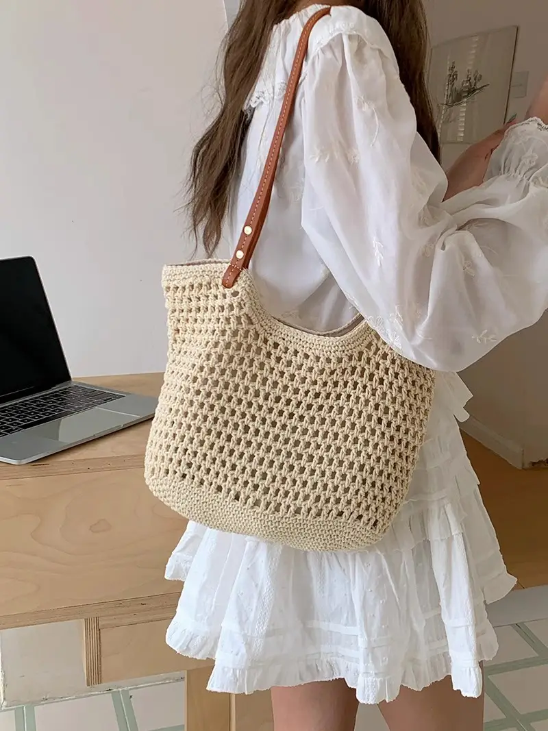 Women Woven Straw Commuter Bag Large Capacity 2026