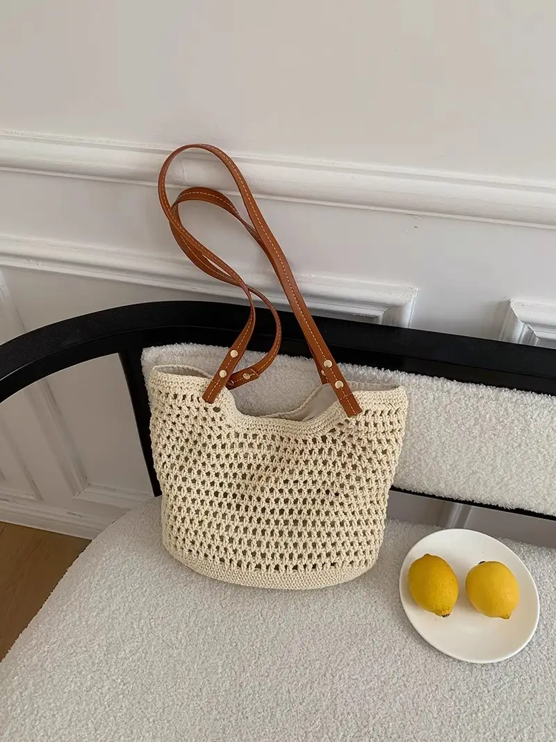 Women Woven Straw Commuter Bag Large Capacity 2026