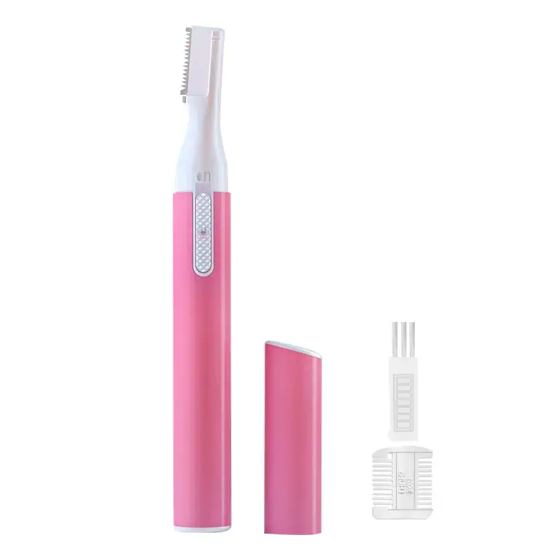 Electric Eyebrow Trimmer USB Rechargeable Pink Black - Image 2