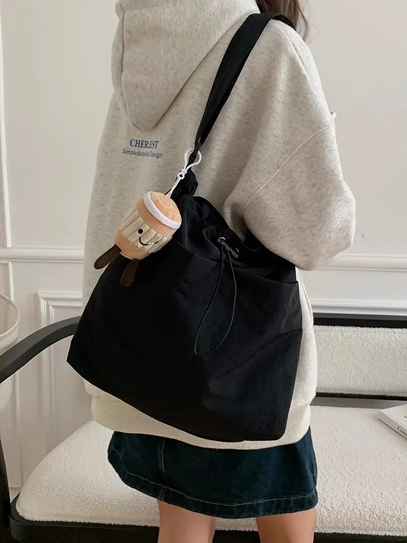 Black Casual Large Shoulder Bag for Women 2026 - Image 7