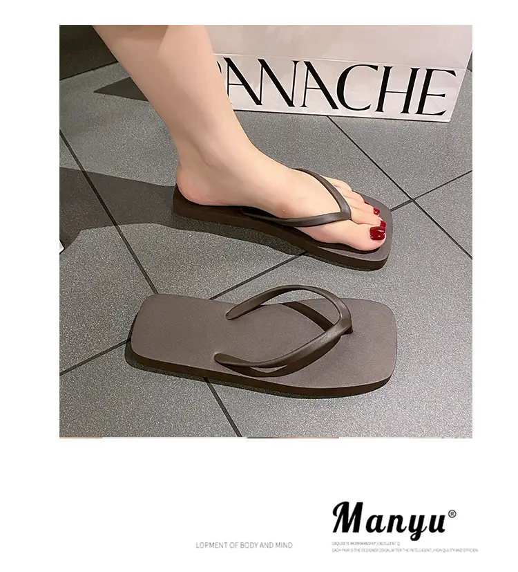 Women's New Japanese Style Flip Flops Pure Color Travel Non-Slip Soft Bottom — feature 15