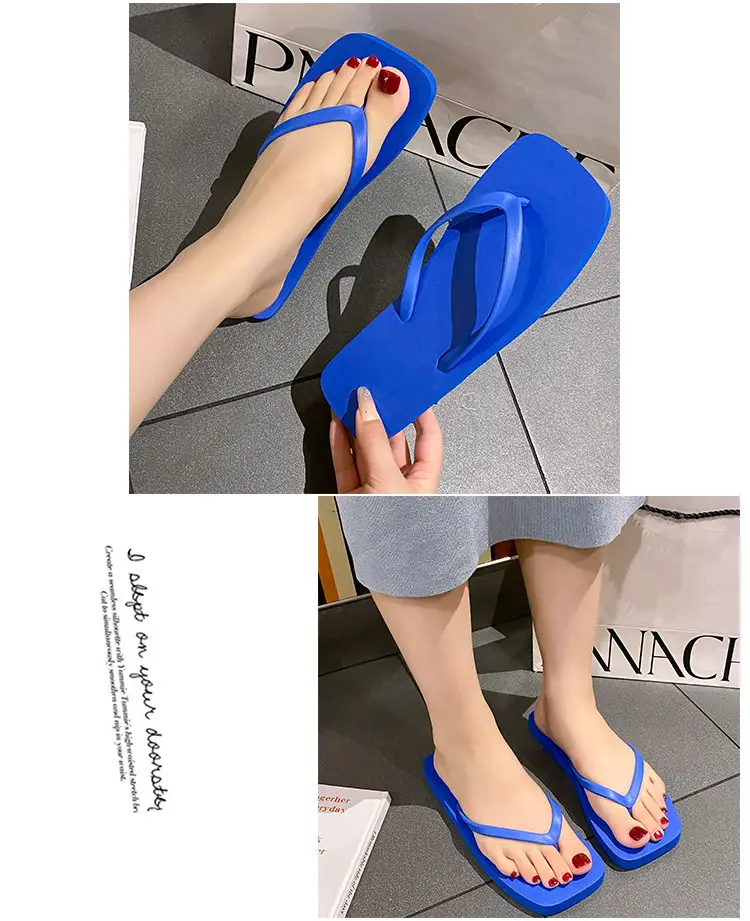 Women's New Japanese Style Flip Flops Pure Color Travel Non-Slip Soft Bottom — feature 20