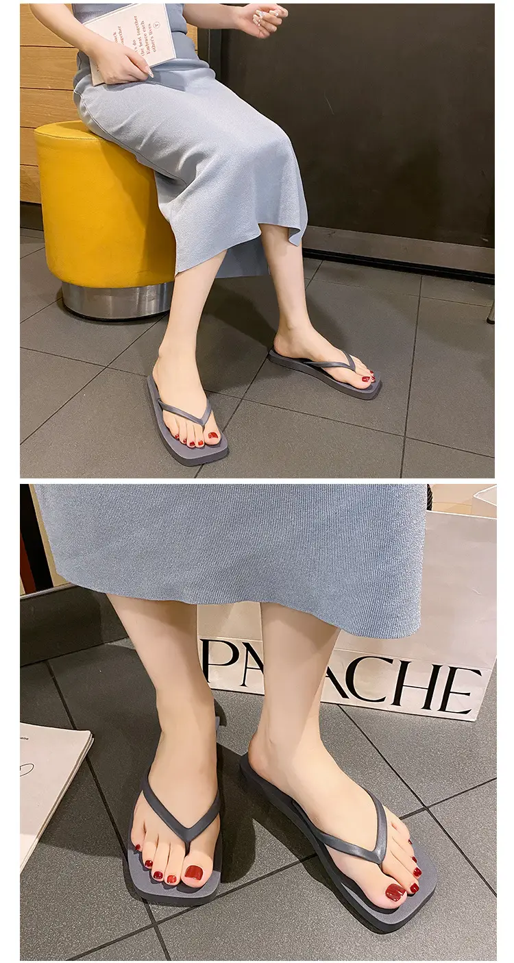 Women's New Japanese Style Flip Flops Pure Color Travel Non-Slip Soft Bottom — feature 23