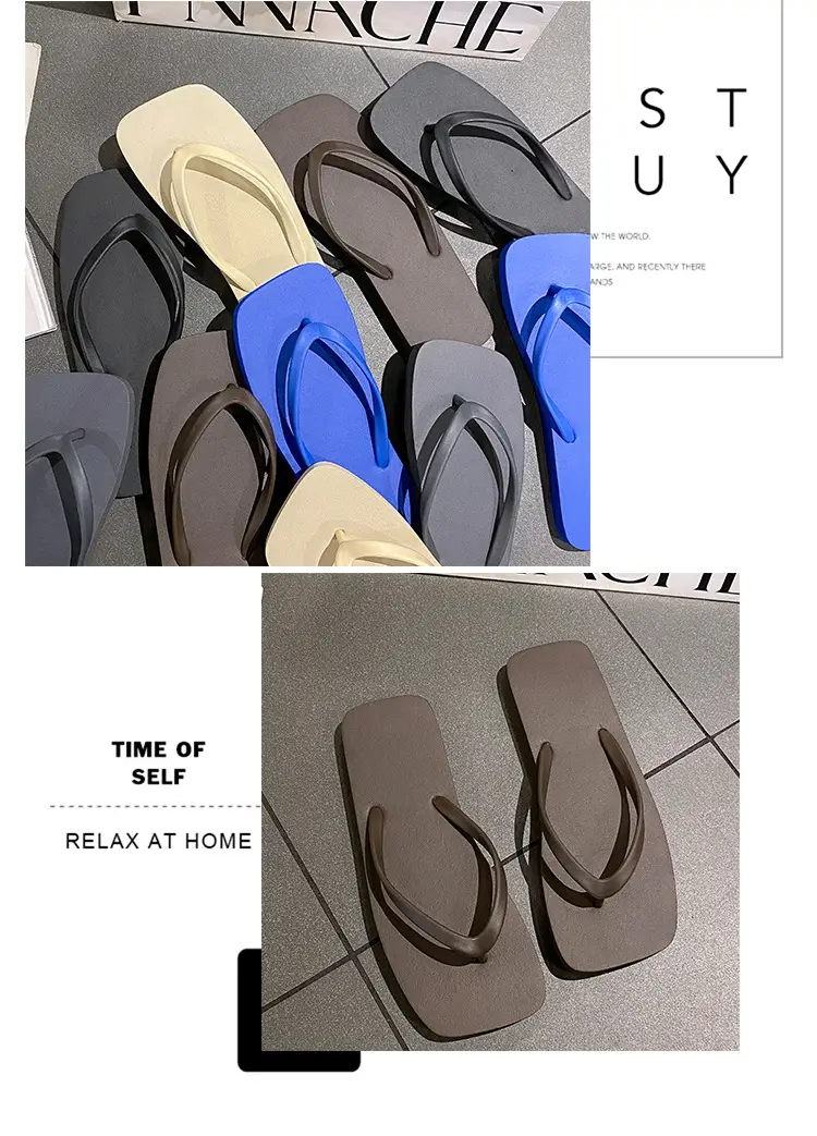 Women's New Japanese Style Flip Flops Pure Color Travel Non-Slip Soft Bottom — feature 8