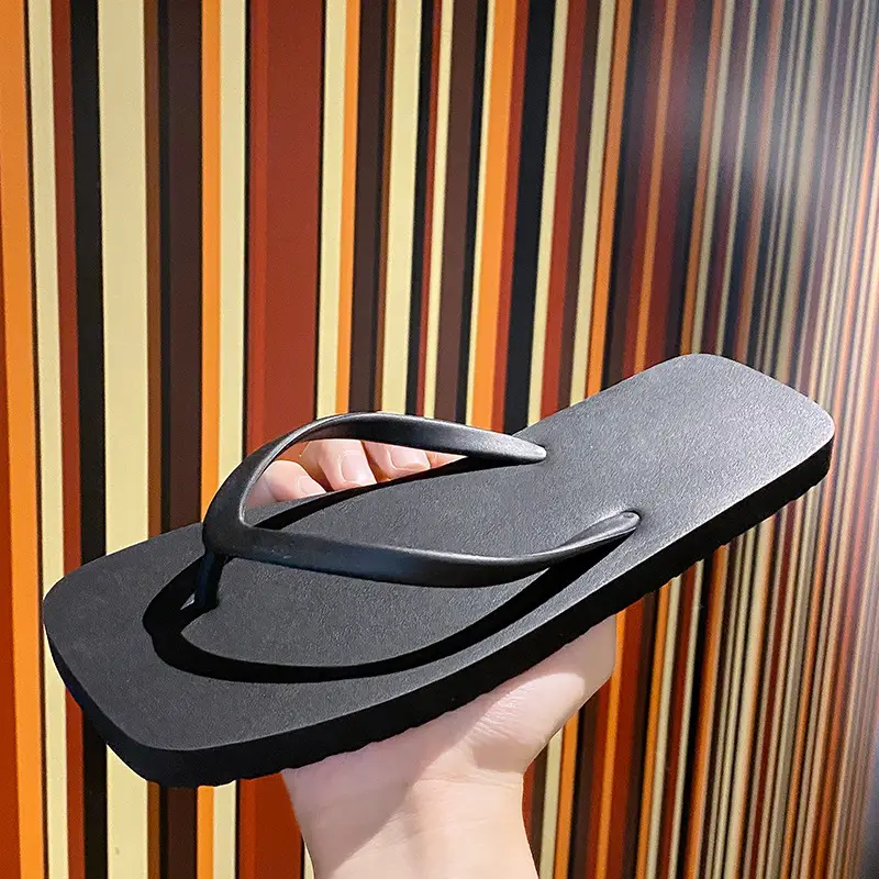 Women's New Japanese Style Flip Flops Pure Color Travel Non-Slip Soft Bottom