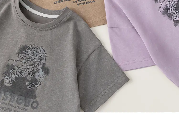 Baby Boys Short Sleeve Cartoon Top Grey Round Neck — feature 5