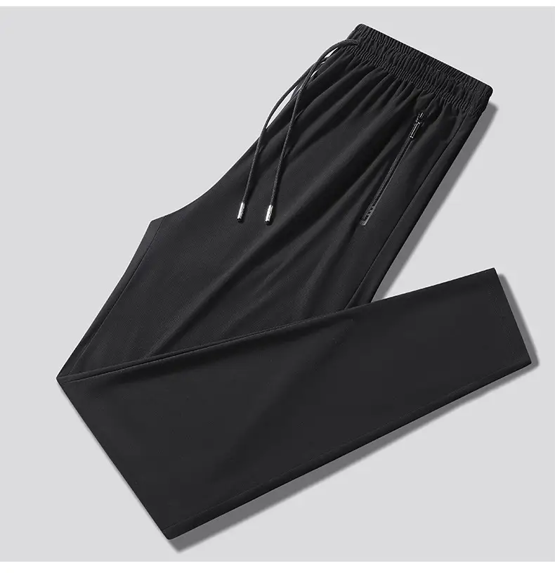 Men Ice Silk Straight Leg Jogger Pants Thin Breathable — feature 12