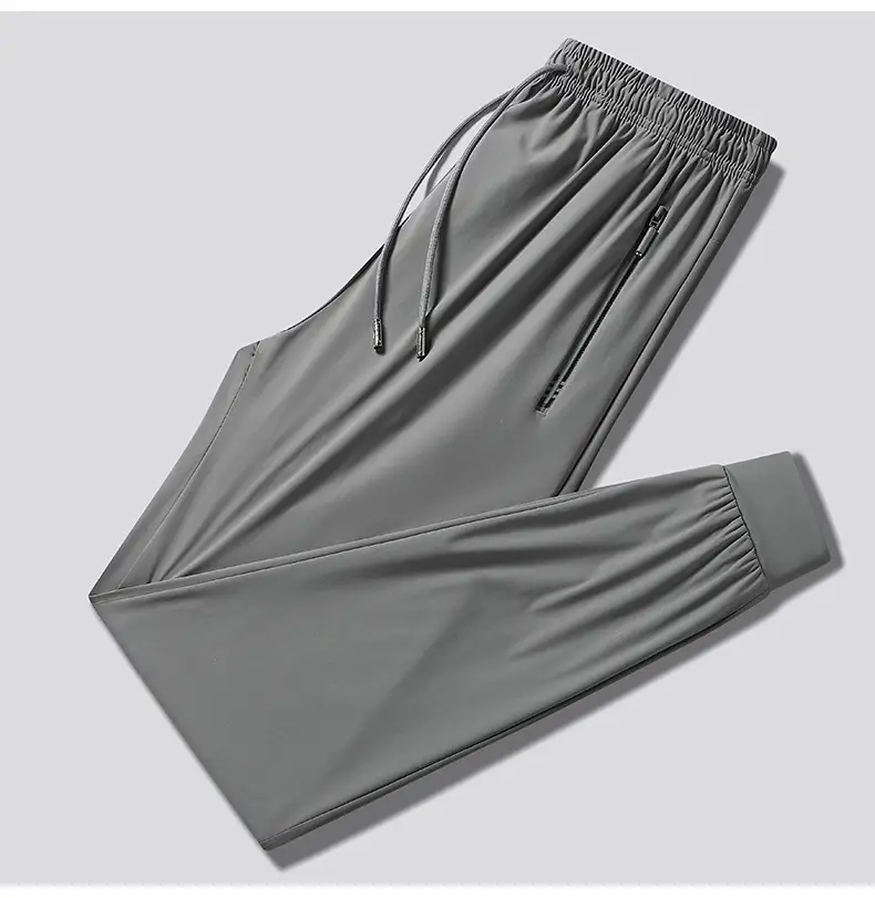 Men Ice Silk Straight Leg Jogger Pants Thin Breathable — feature 13