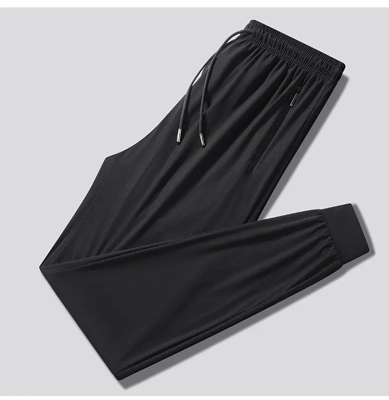 Men Ice Silk Straight Leg Jogger Pants Thin Breathable — feature 14