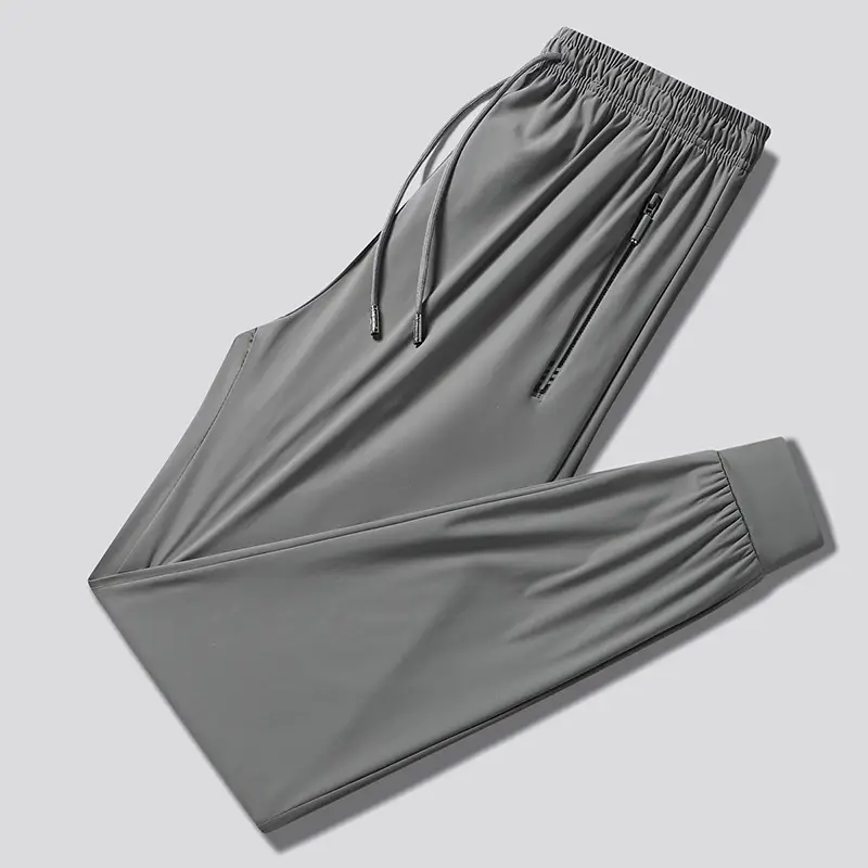 Men Ice Silk Straight Leg Jogger Pants Thin Breathable - Image 3