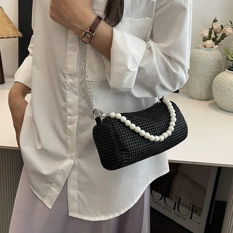 Shiny Rhinestone Pearl Bag for Women Spring Summer - Image 4