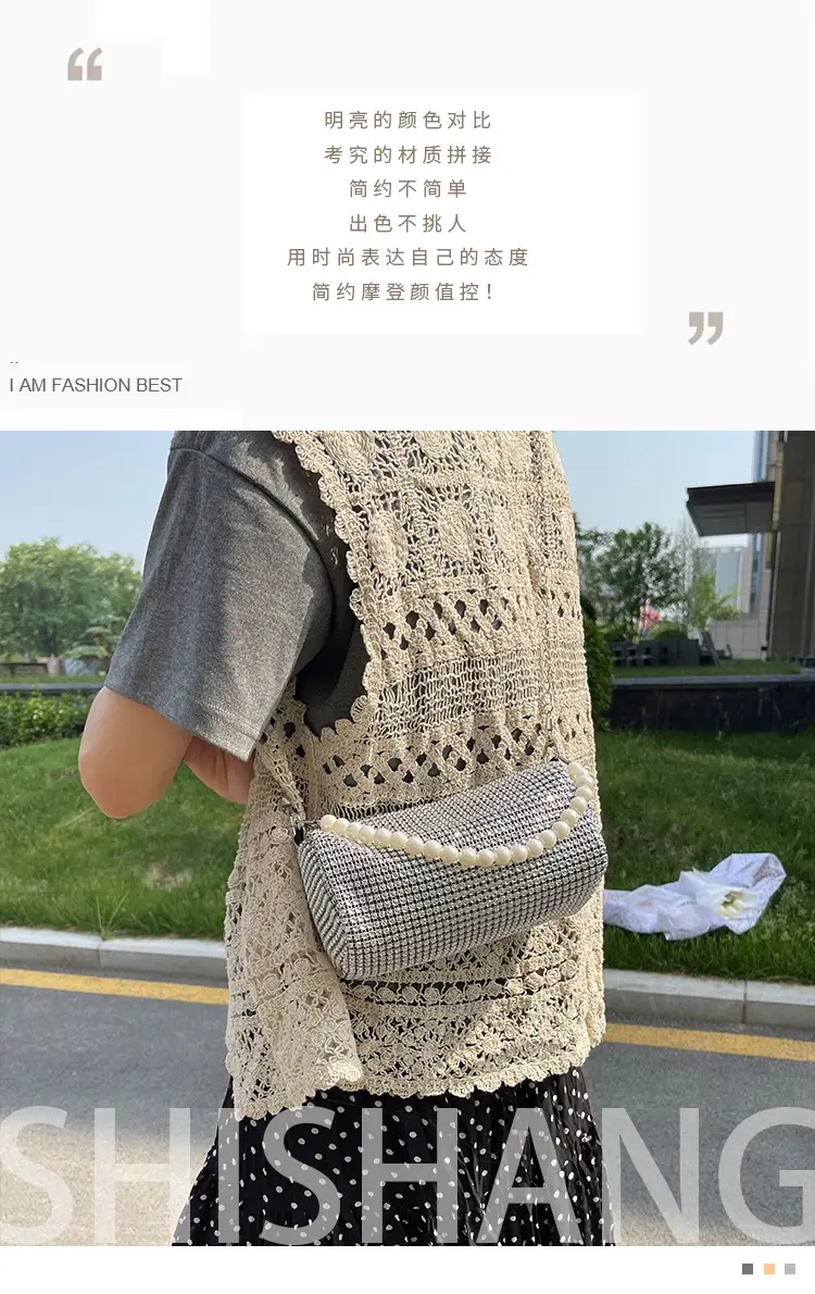 Shiny Rhinestone Pearl Bag for Women Spring Summer — feature 2