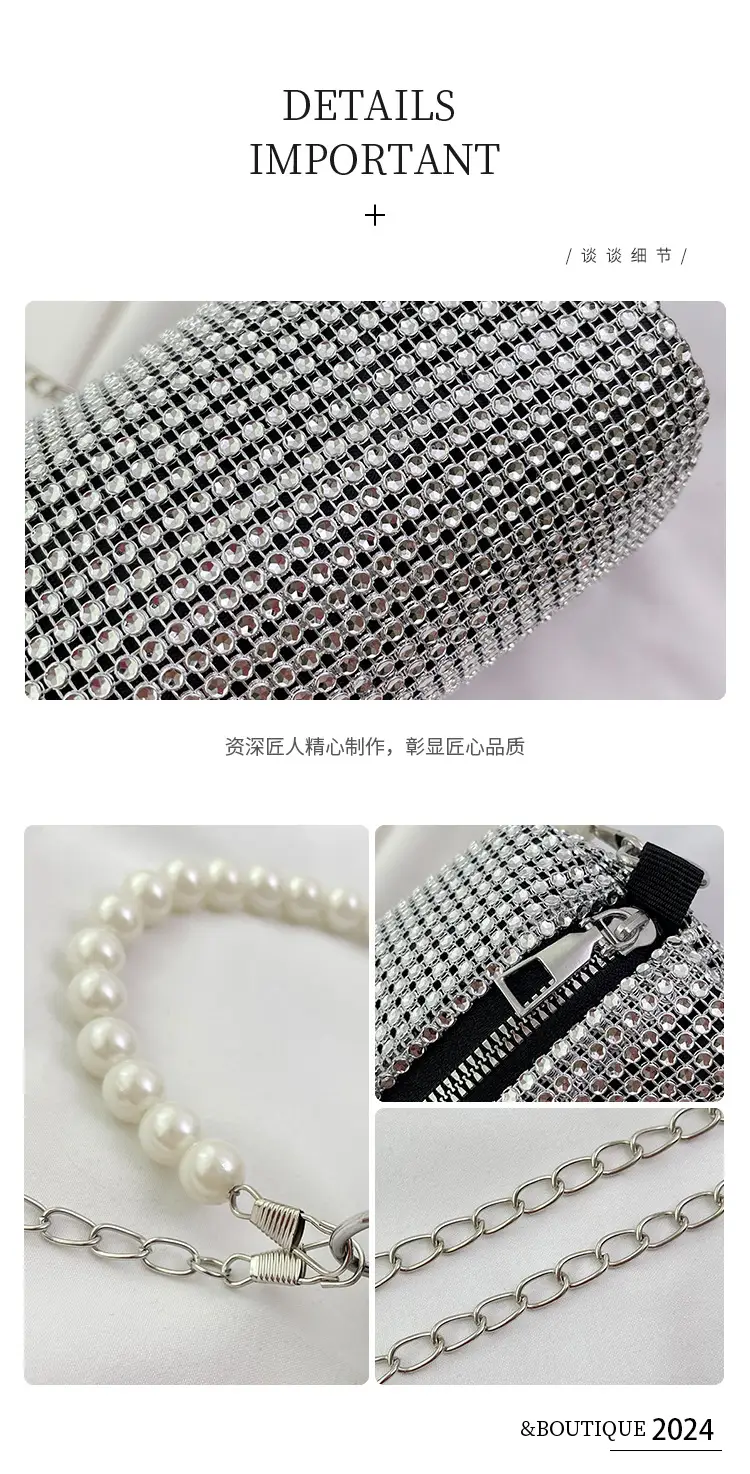 Shiny Rhinestone Pearl Bag for Women Spring Summer — feature 5