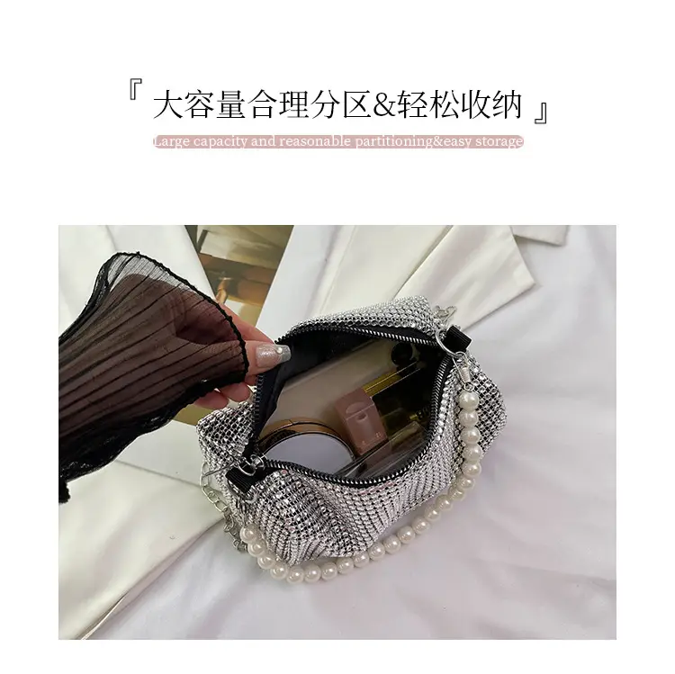 Shiny Rhinestone Pearl Bag for Women Spring Summer — feature 6