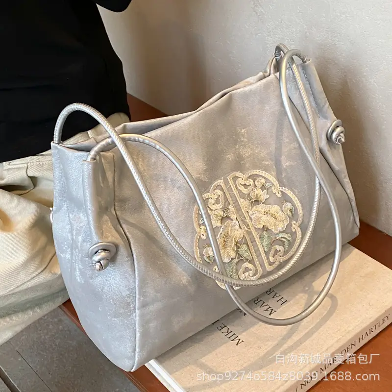 Silver Embroidered Shoulder Bag for Women 2026 - Image 7