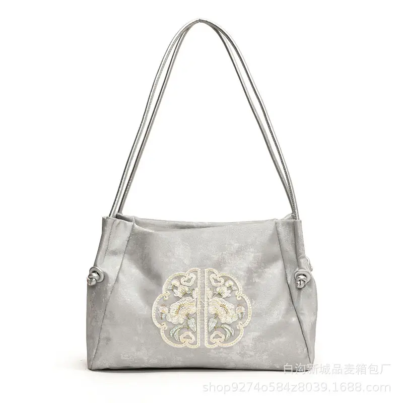 Silver Embroidered Shoulder Bag for Women 2026 - Image 9