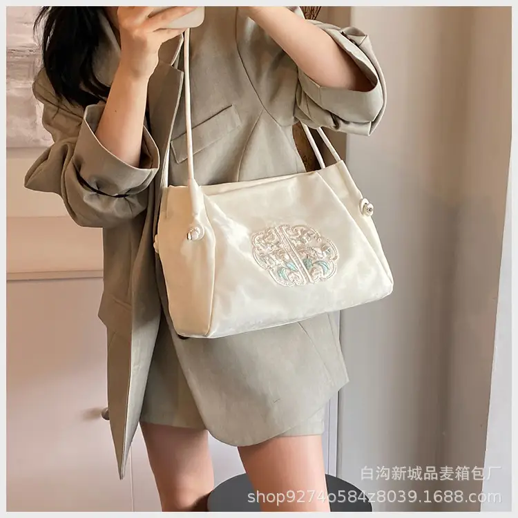 Silver Embroidered Shoulder Bag for Women 2026 — feature 24