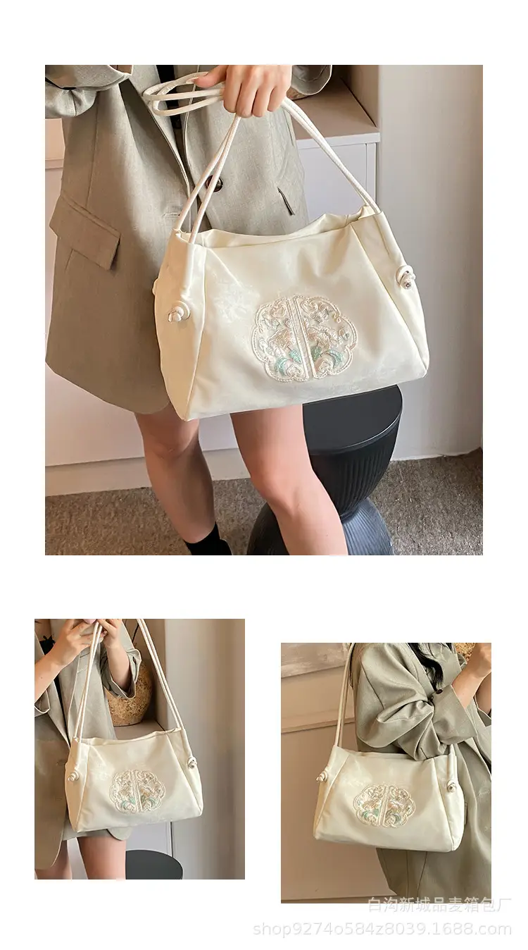 Silver Embroidered Shoulder Bag for Women 2026 — feature 6